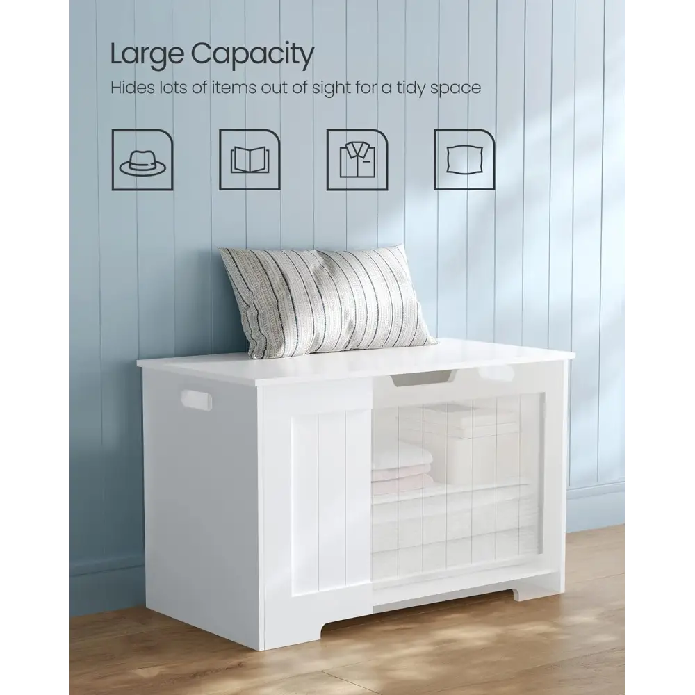 VASAGLE Storage Bench White LHS11WTV1 - Home & Garden > Storage