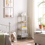 VASAGLE Storage Shelf 4-Tier Tempered Glass Gold LGT029A01 - Furniture > Living Room