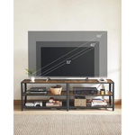 VASAGLE TV Cabinet Stand Lowboard for TVs up to 70 Inches with Shelves Steel Frame Vintage Brown/Black LTV095B01V1