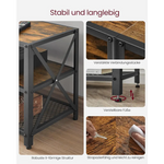 VASAGLE TV Cabinet Stand Lowboard for TVs up to 70 Inches with Shelves Steel Frame Vintage Brown/Black LTV095B01V1