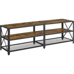 VASAGLE TV Cabinet Stand Lowboard for TVs up to 70 Inches with Shelves Steel Frame Vintage Brown/Black LTV095B01V1
