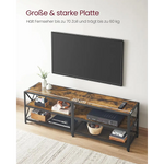 VASAGLE TV Cabinet Stand Lowboard for TVs up to 70 Inches with Shelves Steel Frame Vintage Brown/Black LTV095B01V1