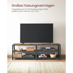 VASAGLE TV Cabinet Stand Lowboard for TVs up to 70 Inches with Shelves Steel Frame Vintage Brown/Black LTV095B01V1