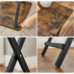 VASAGLE TV Tray Set of 2 Folding Tables Rustic Brown and Black LET251B01 - Furniture > Living Room