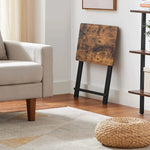 VASAGLE TV Tray Set of 2 Folding Tables Rustic Brown and Black LET251B01 - Furniture > Living Room