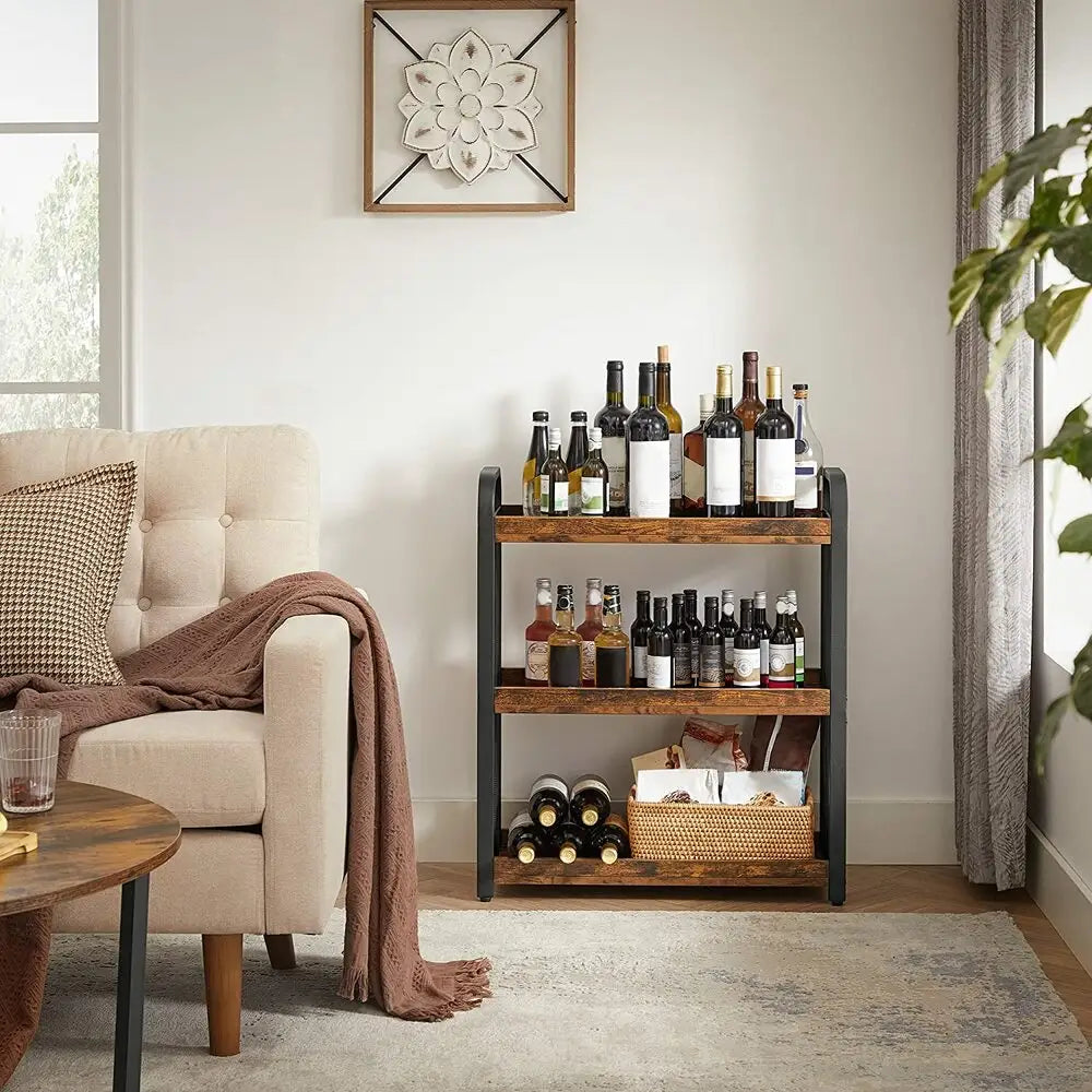 VASAGLE Utility Cart Rustic Brown LRC66BX - Furniture > Living Room