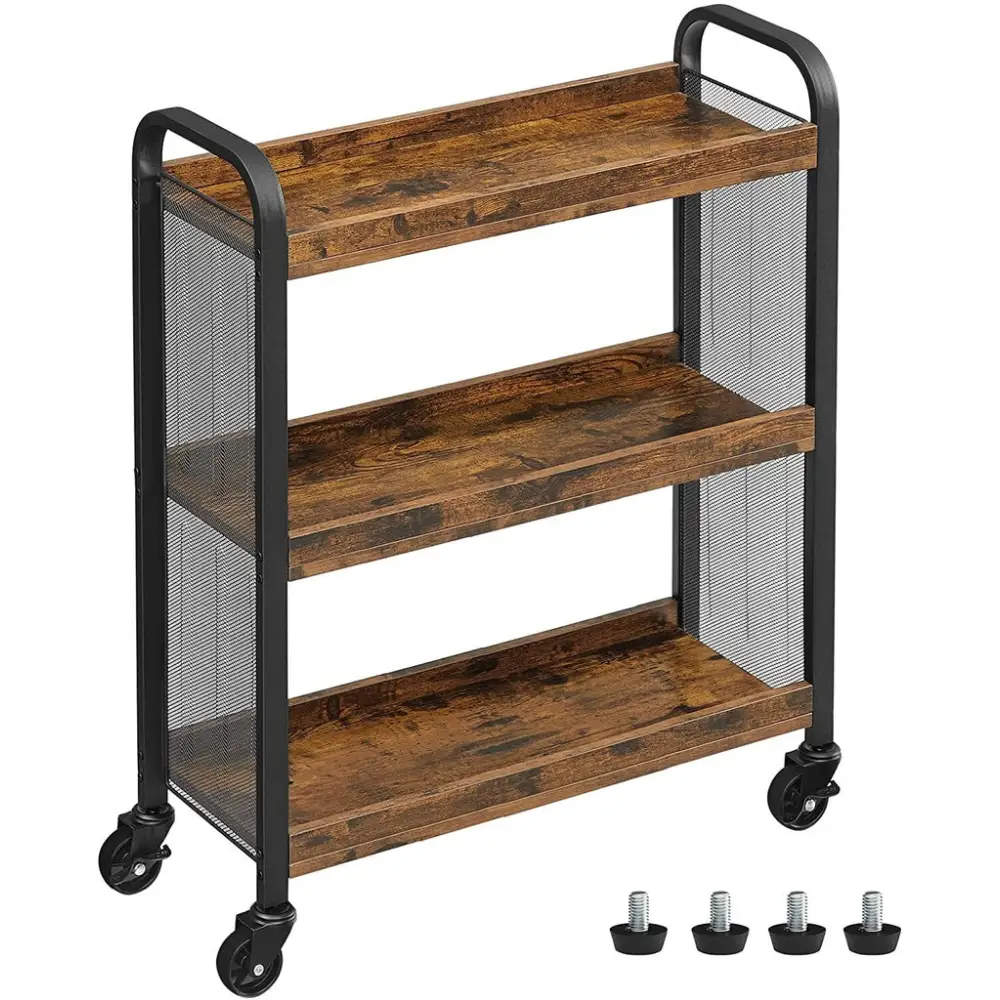 VASAGLE Utility Cart Rustic Brown LRC66BX - Furniture > Living Room