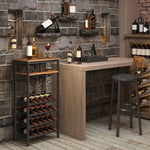 VASAGLE Wine Rack Rustic Brown and Black LWR020B01 - Furniture > Living Room