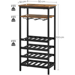 VASAGLE Wine Rack Rustic Brown and Black LWR020B01 - Furniture > Living Room