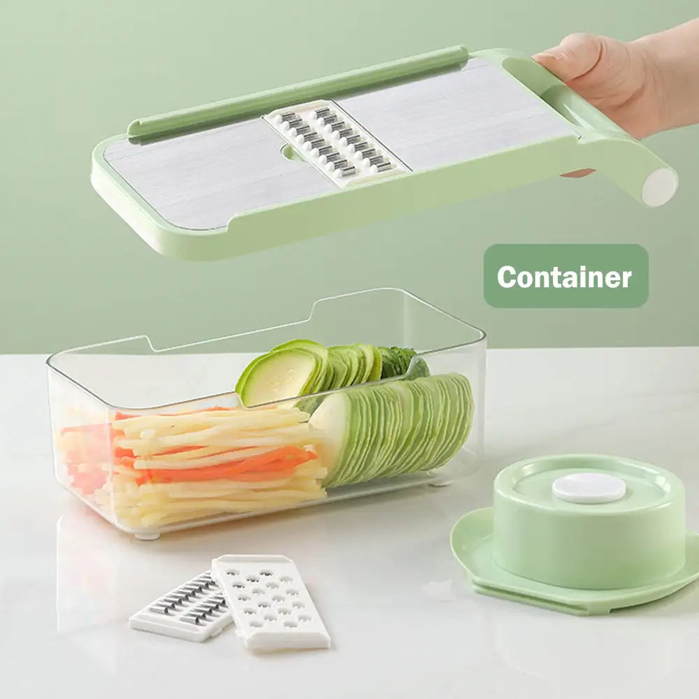 Vegetable Stainless Steel Chopper Multifunctional Food Slicer with Container Crusher Food Processor Pro Onion Grater