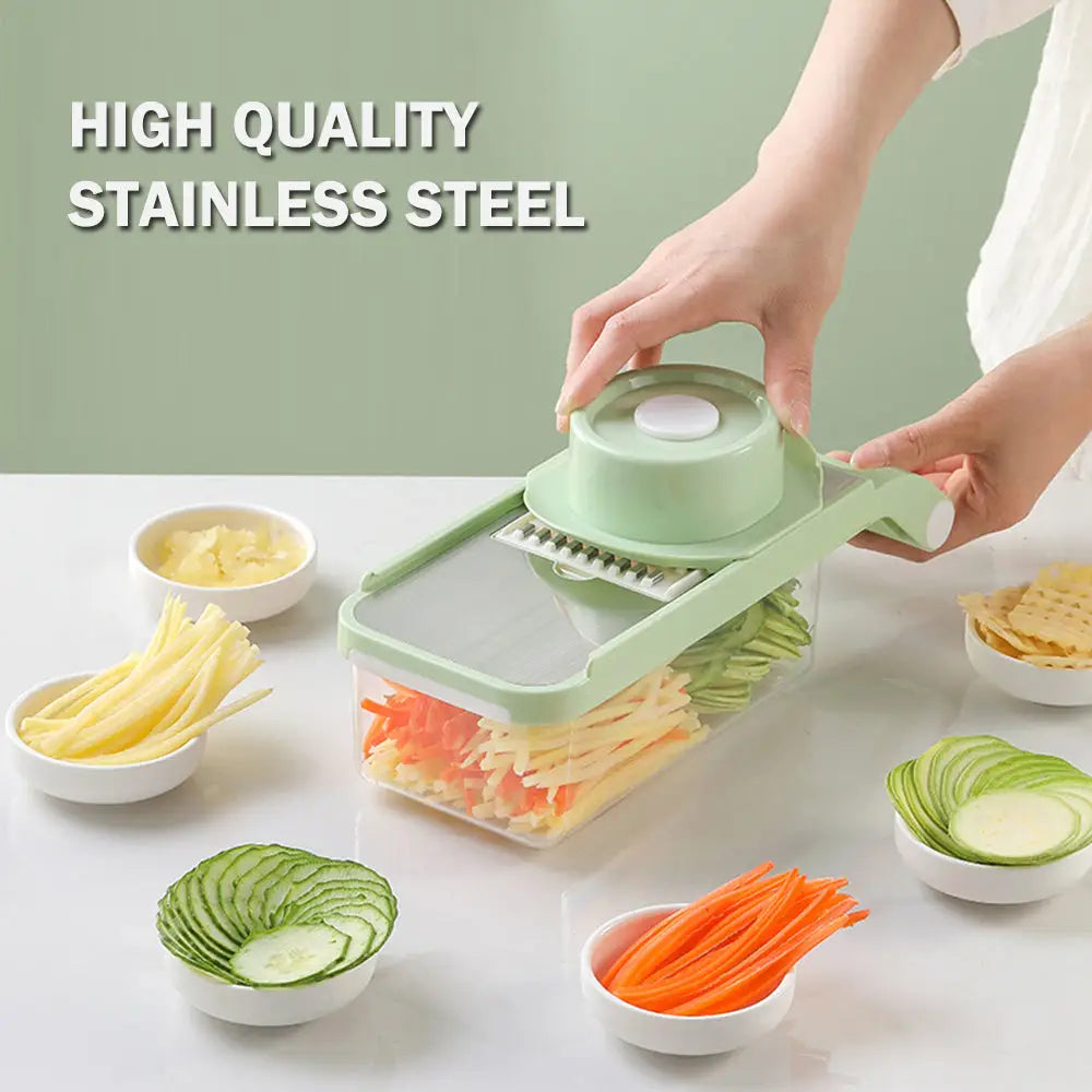 Vegetable Stainless Steel Chopper Multifunctional Food Slicer with Container Crusher Food Processor Pro Onion Grater