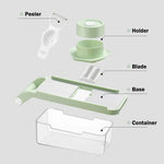 Vegetable Stainless Steel Chopper Multifunctional Food Slicer with Container Crusher Food Processor Pro Onion Grater