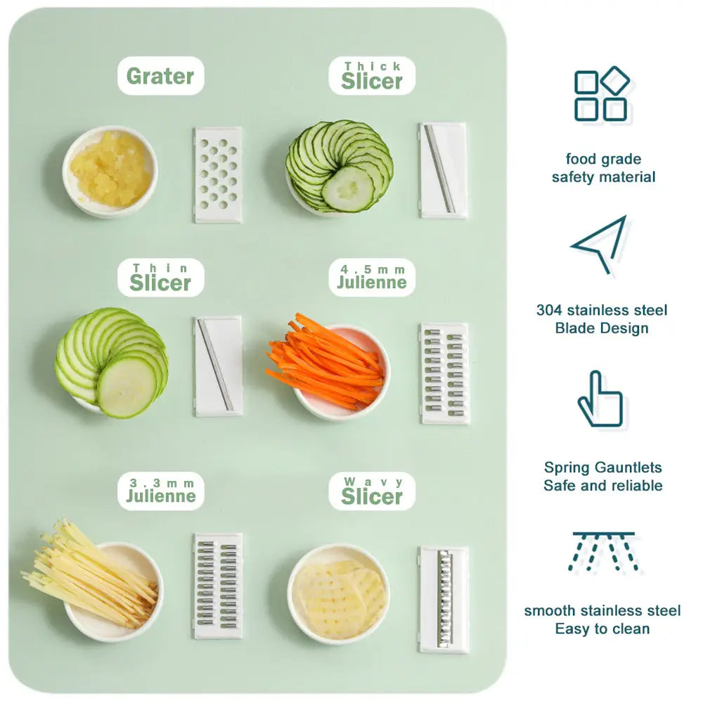 Vegetable Stainless Steel Chopper Multifunctional Food Slicer with Container Crusher Food Processor Pro Onion Grater