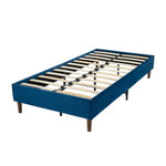 Velvet Blue Bed Frame – Single - Furniture > Bedroom