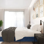 Velvet Blue Bed Frame – Single - Furniture > Bedroom