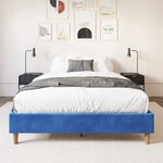 Velvet Blue Bed Frame – Single - Furniture > Bedroom