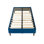 Velvet Blue Bed Frame – Single - Furniture > Bedroom