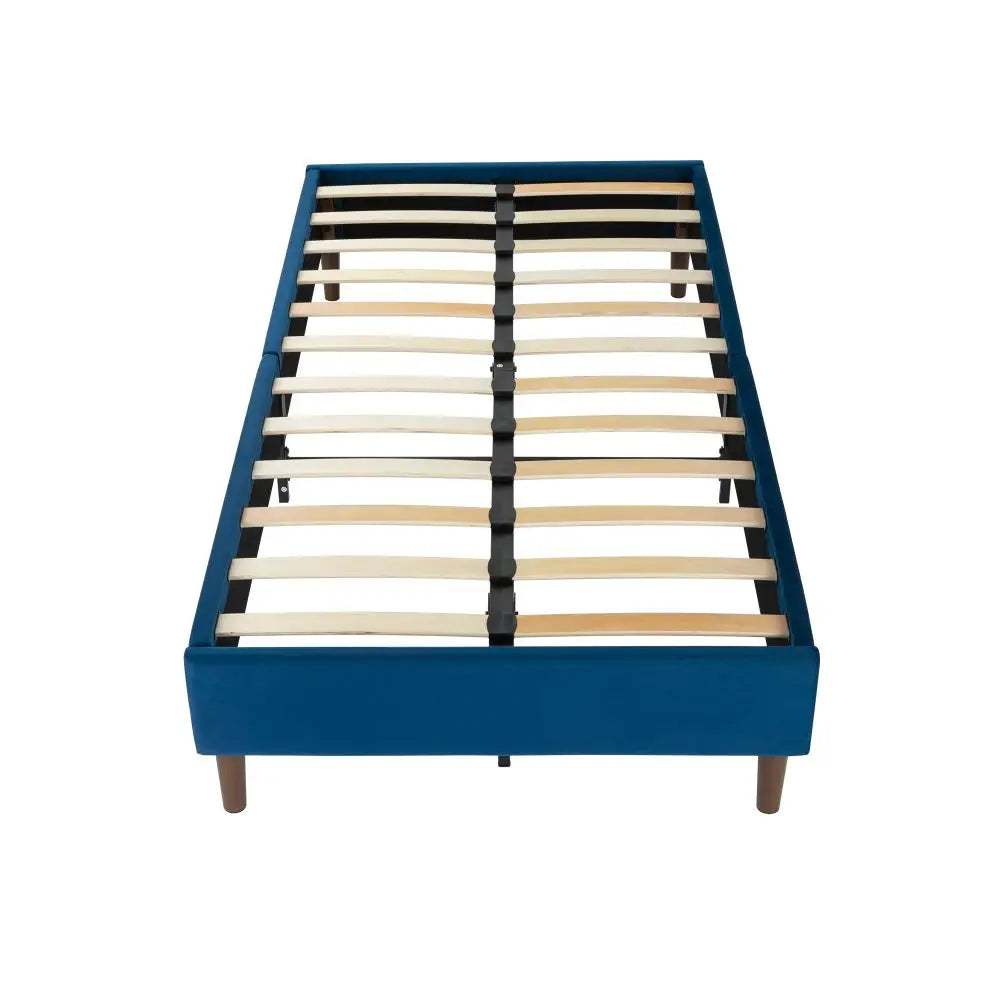 Velvet Blue Bed Frame – Single - Furniture > Bedroom