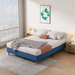 Velvet Blue Bed Frame – Single - Furniture > Bedroom