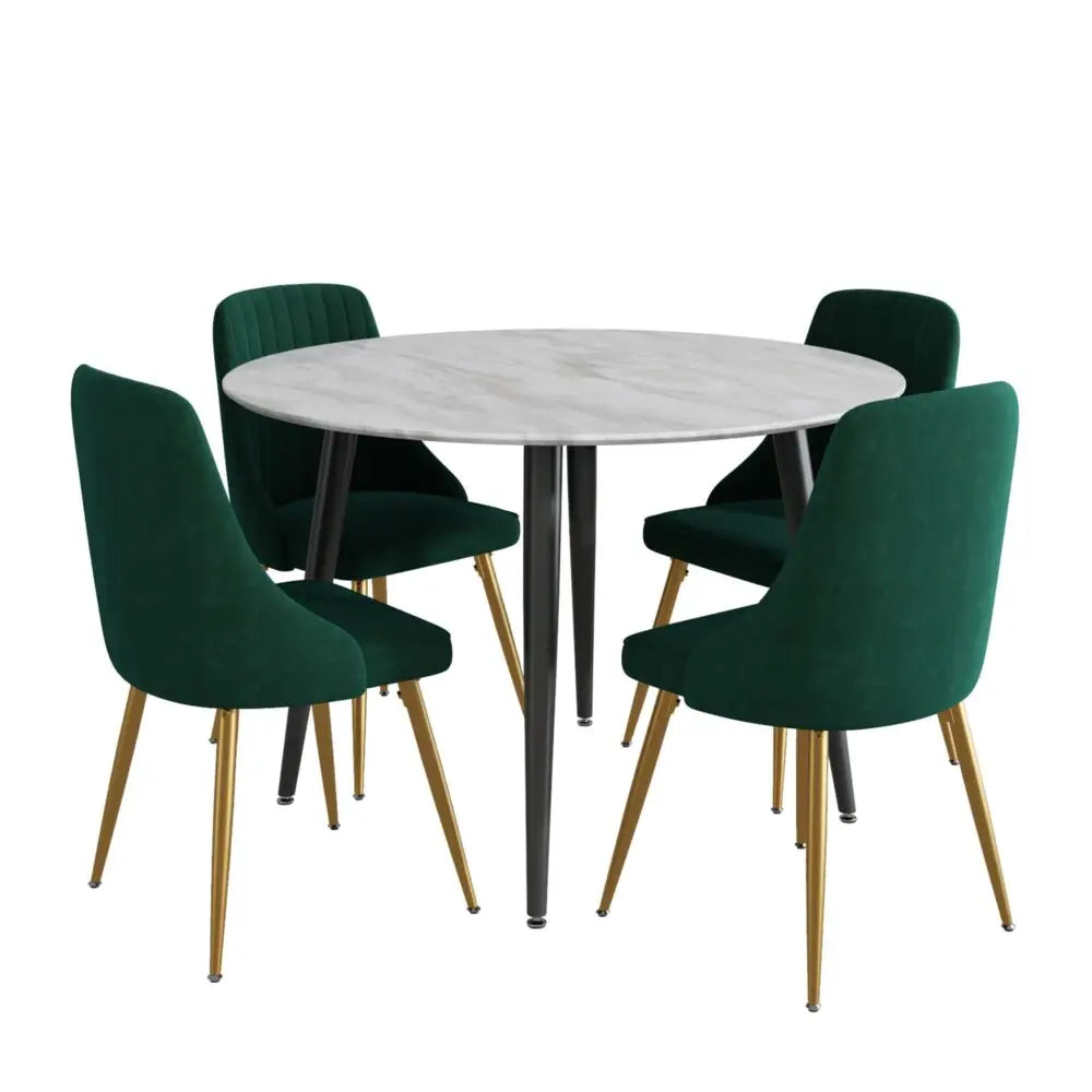 Velvet Elegance Dining Set - Furniture > Dining