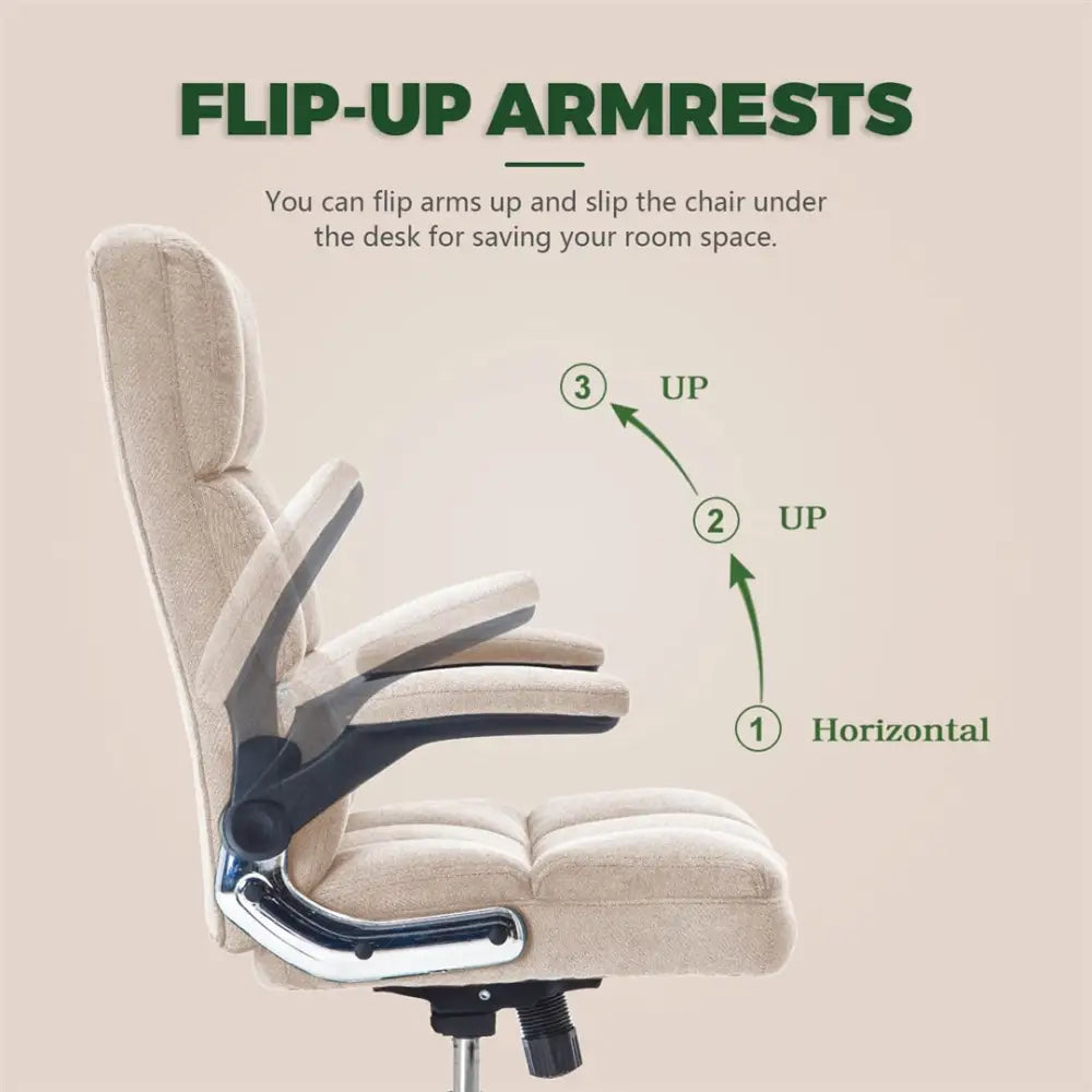Velvet Home Ergonomic Swivel Adjustable Tilt Angle and Flip-up Arms Office Chair - Furniture > Office > Office & Desk
