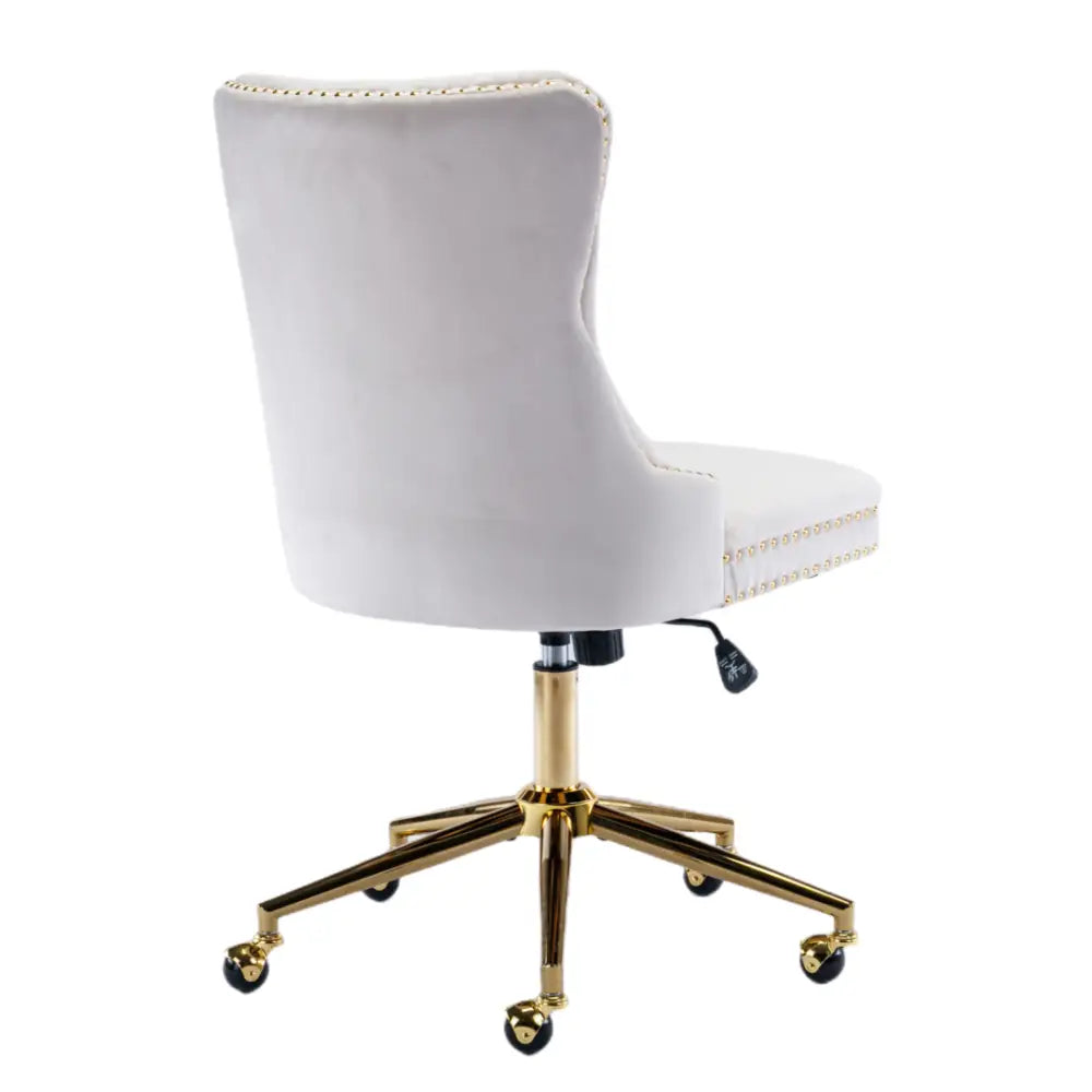 Velvet Home Office Chair- Beige - Furniture > Bar Stools & Chairs