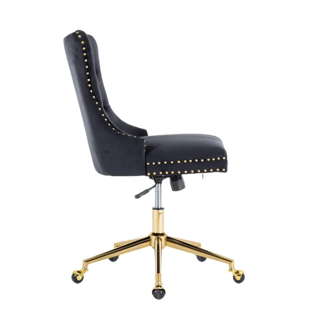 Velvet Home Office Chair- Black - Furniture > Bar Stools & Chairs