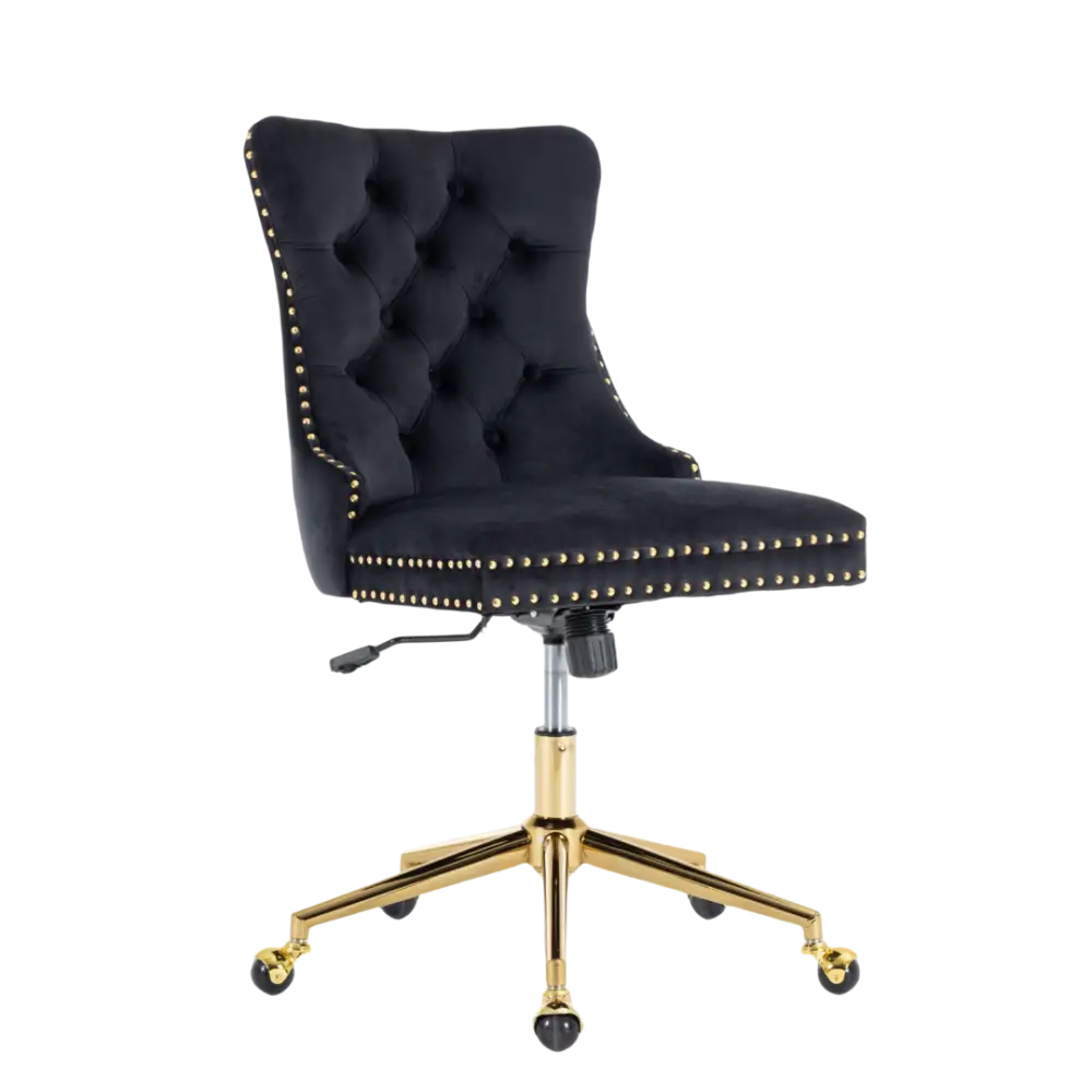 Velvet Home Office Chair- Black - Furniture > Bar Stools & Chairs