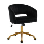 Velvet Home Office Chair- Black - Furniture > Office > Office & Desk Chairs