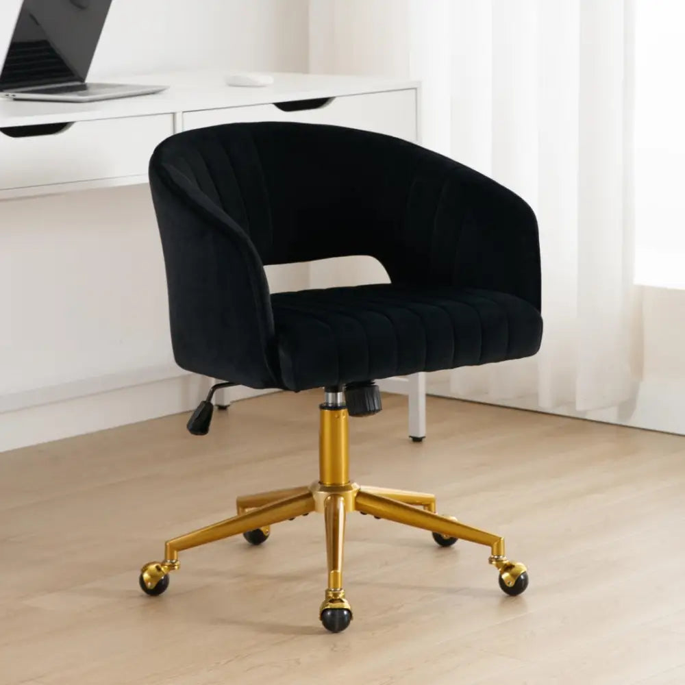 Velvet Home Office Chair- Black - Furniture > Office > Office & Desk Chairs