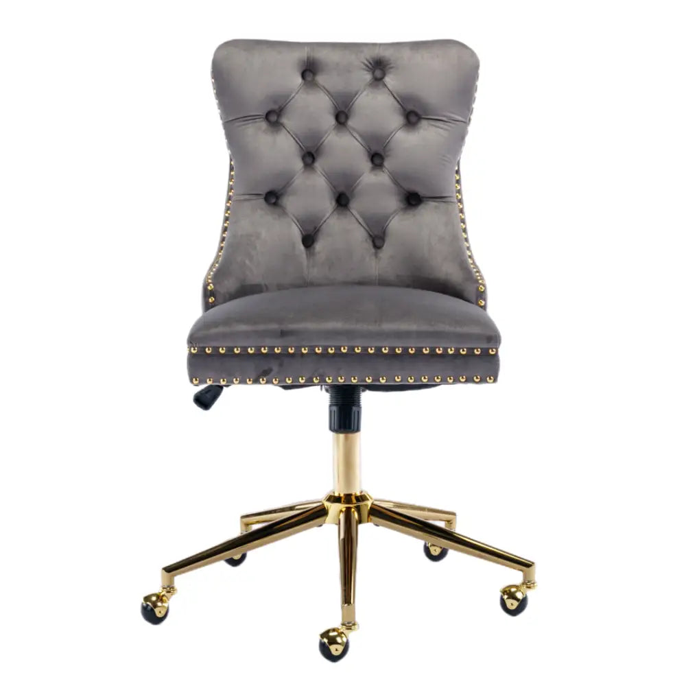 Velvet Home Office Chair- Grey - Furniture > Bar Stools & Chairs