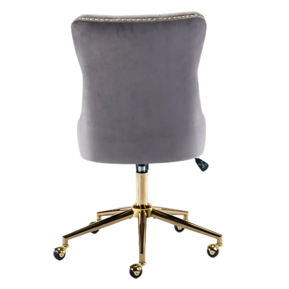 Velvet Home Office Chair- Grey - Furniture > Bar Stools & Chairs