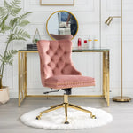 Velvet Home Office Chair- Pink - Furniture > Office > Office & Desk Chairs