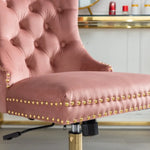 Velvet Home Office Chair- Pink - Furniture > Office > Office & Desk Chairs