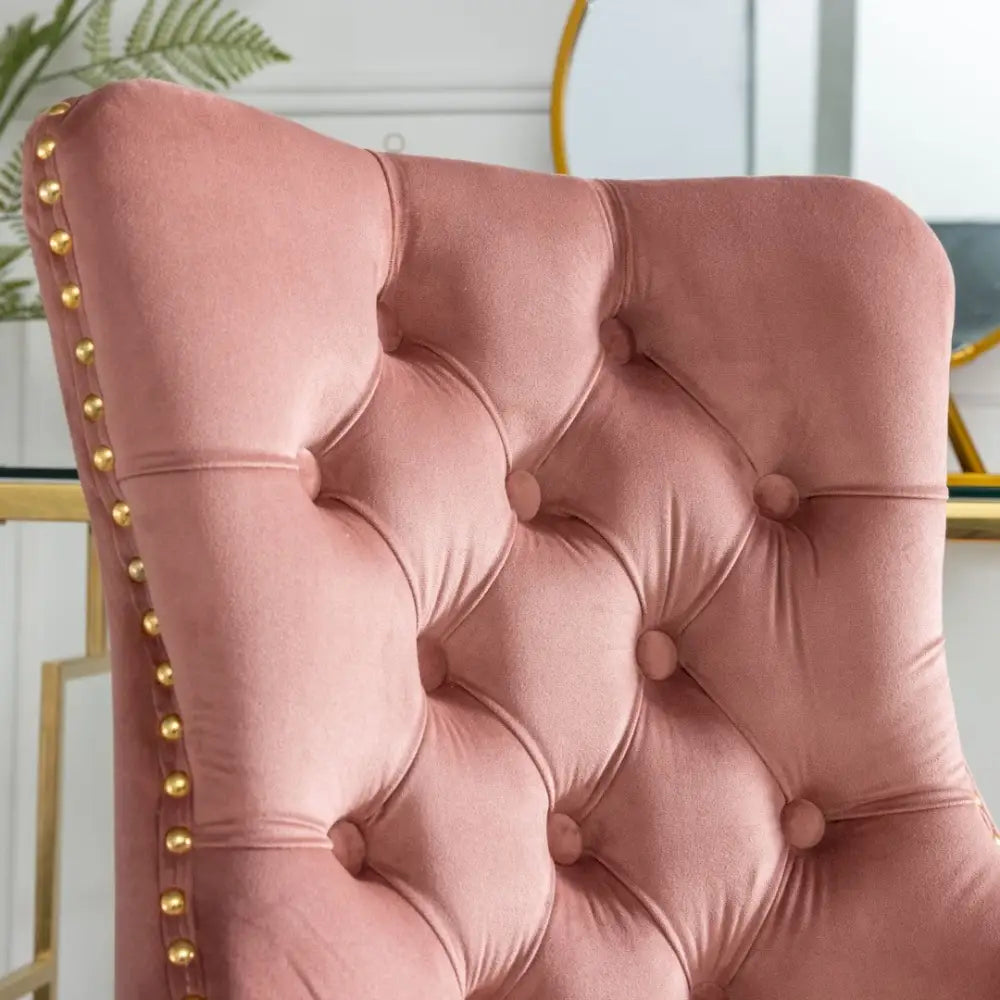 Velvet Home Office Chair- Pink - Furniture > Office > Office & Desk Chairs
