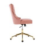 Velvet Home Office Chair- Pink - Furniture > Office > Office & Desk Chairs