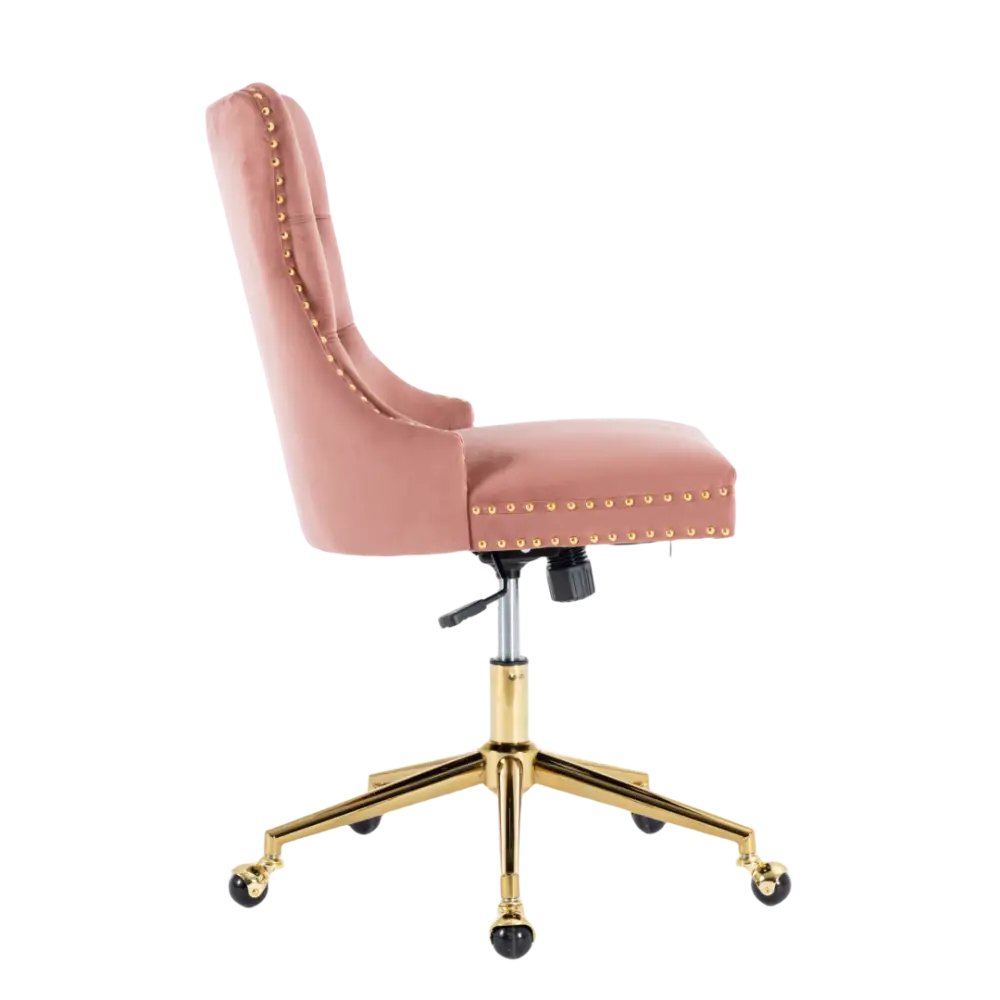 Velvet Home Office Chair- Pink - Furniture > Office > Office & Desk Chairs