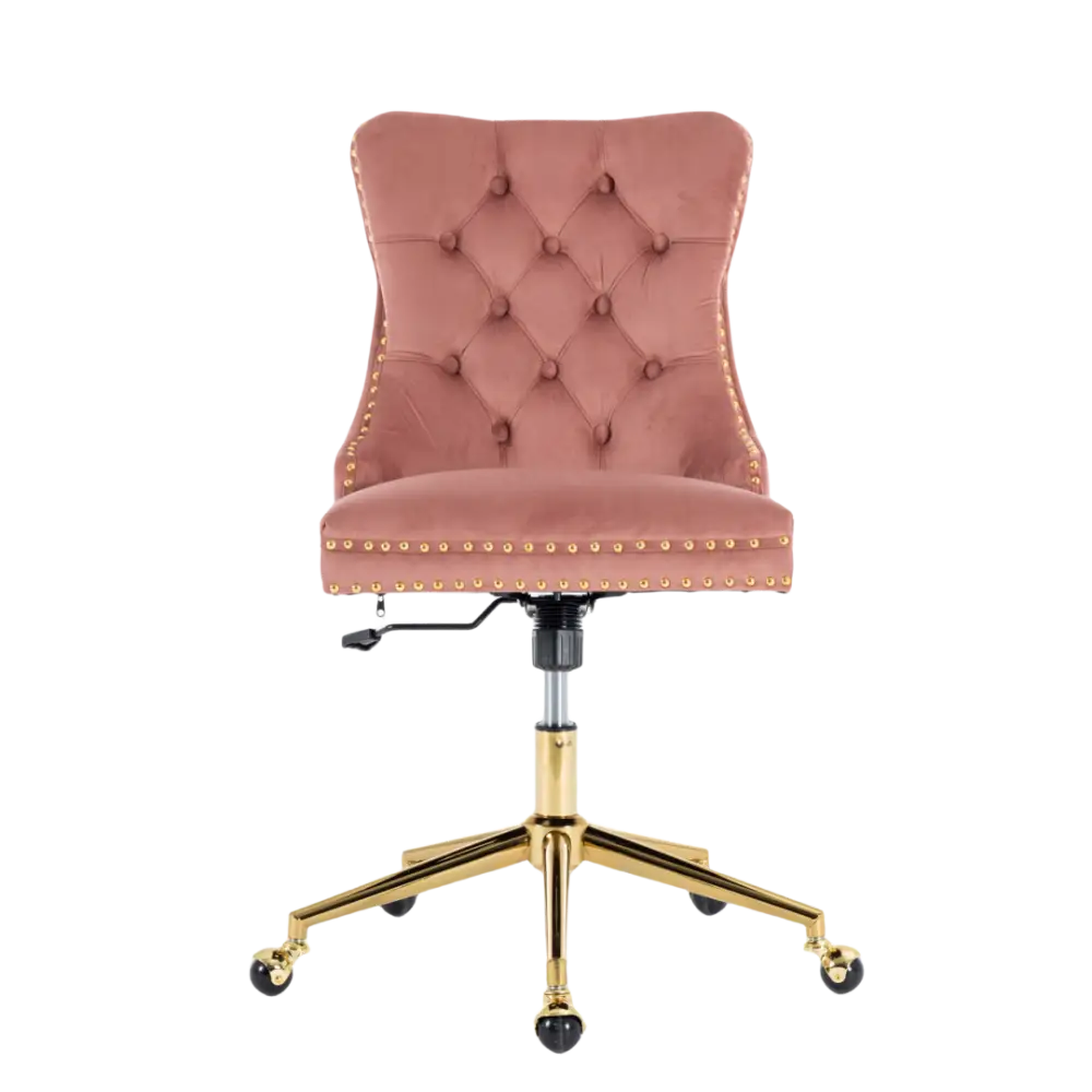 Velvet Home Office Chair- Pink - Furniture > Office > Office & Desk Chairs