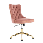 Velvet Home Office Chair- Pink - Furniture > Office > Office & Desk Chairs