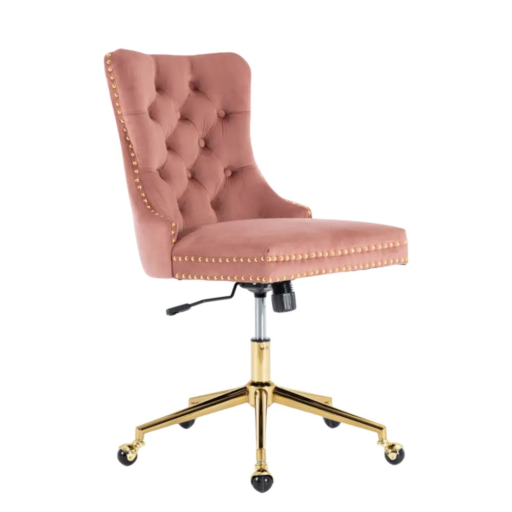 Velvet Home Office Chair- Pink - Furniture > Office > Office & Desk Chairs