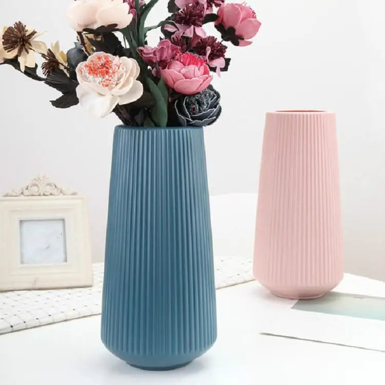 Versatile Plastic Flower Vase for Dry and Wet Arrangements - Blue - Home & Garden > Decor > Vases & Table Decor