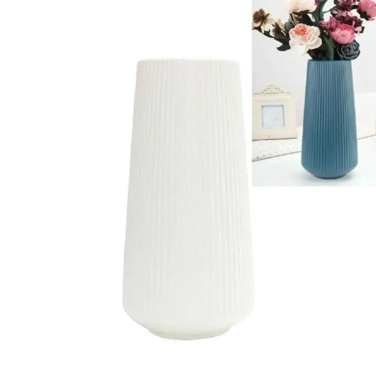 Versatile Plastic Flower Vase for Dry and Wet Arrangements - Milk White - Home & Garden > Decor > Vases & Table Decor