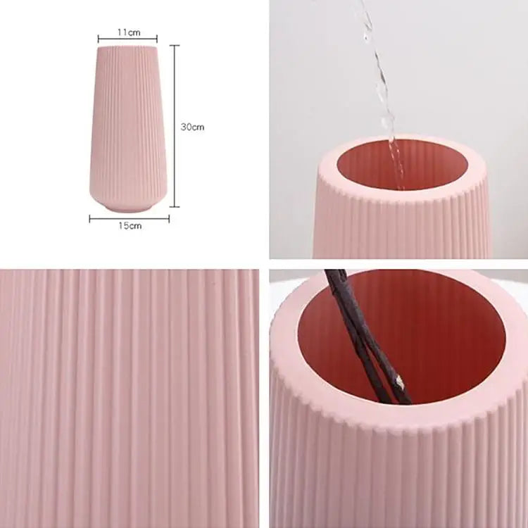 Versatile Plastic Flower Vase for Dry and Wet Arrangements - Milk White - Home & Garden > Decor > Vases & Table Decor