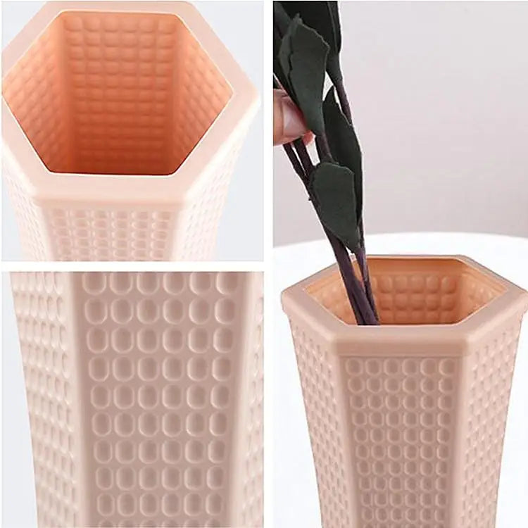 Versatile Plastic Vase for Creative Wet and Dry Flower Arrangements - Milk White - Home & Garden > Decor > Vases &