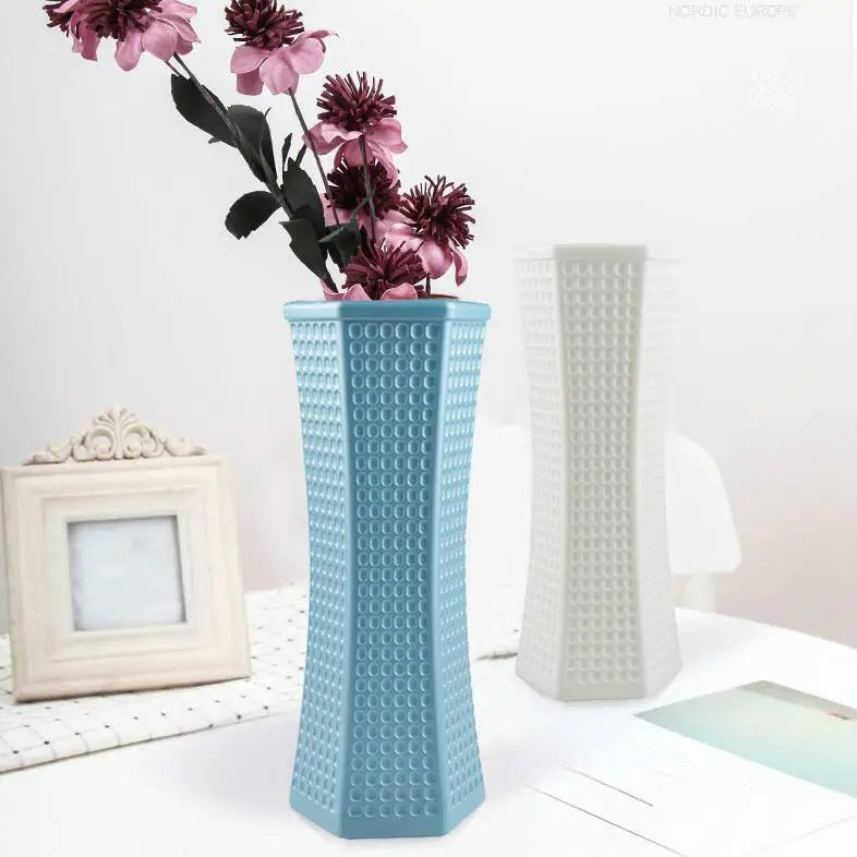 Versatile Plastic Vase for Creative Wet and Dry Flower Arrangements - Milk White - Home & Garden > Decor > Vases &