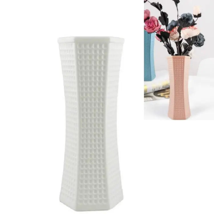 Versatile Plastic Vase for Creative Wet and Dry Flower Arrangements - Milk White - Home & Garden > Decor > Vases &