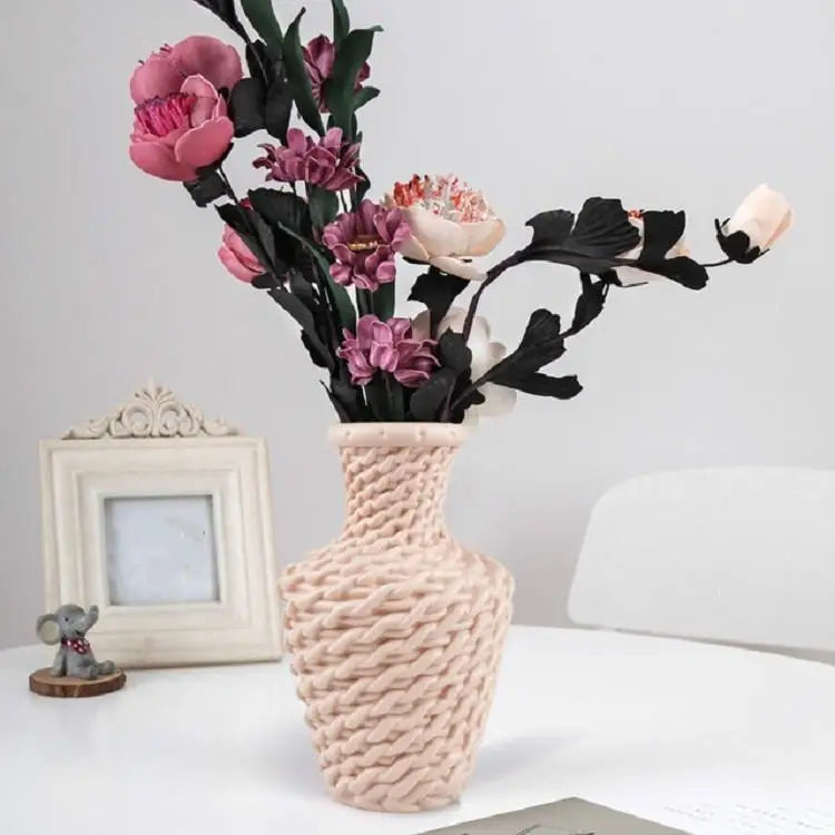 Versatile Plastic Vase for Fresh and Dried Floral Arrangements - Milk White - Home & Garden > Decor > Vases & Table