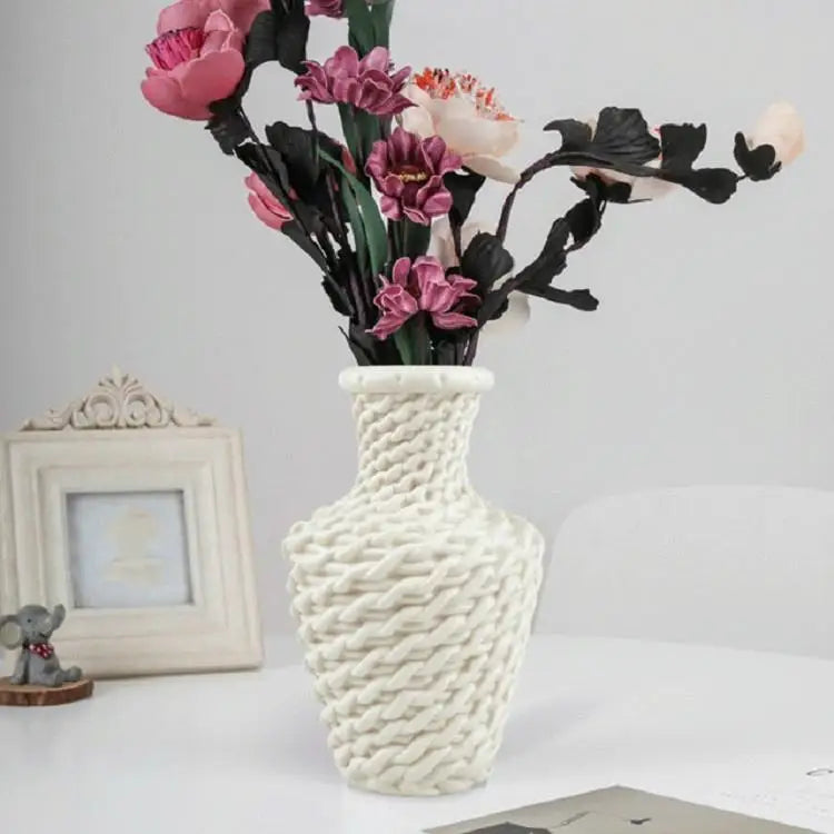 Versatile Plastic Vase for Fresh and Dried Floral Arrangements - Milk White - Home & Garden > Decor > Vases & Table