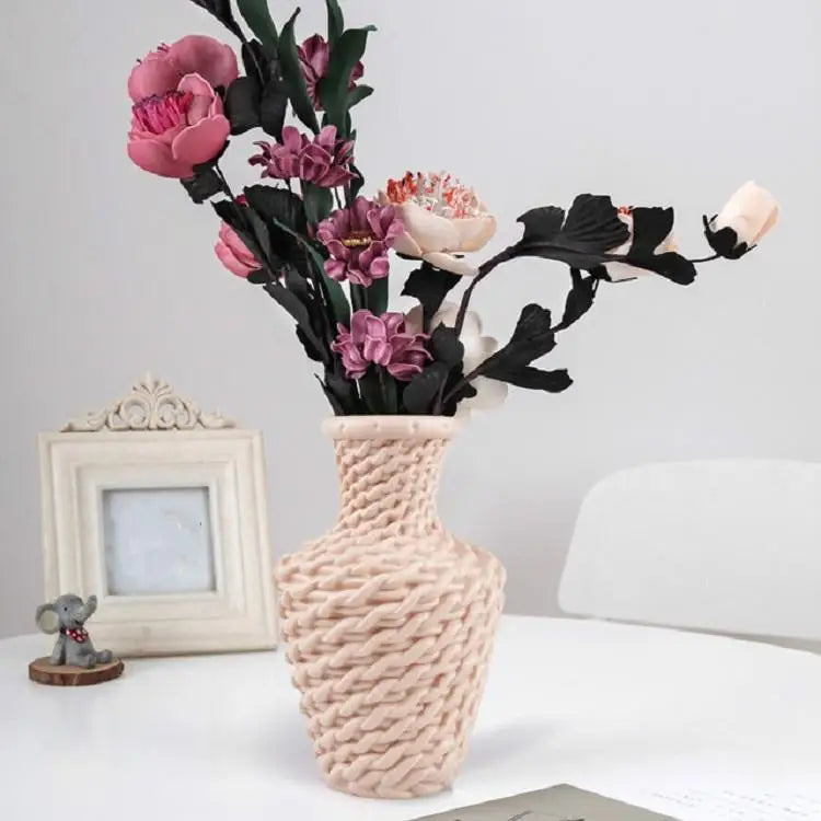 Versatile Plastic Vase for Fresh and Dried Floral Arrangements - Milk White - Home & Garden > Decor > Vases & Table