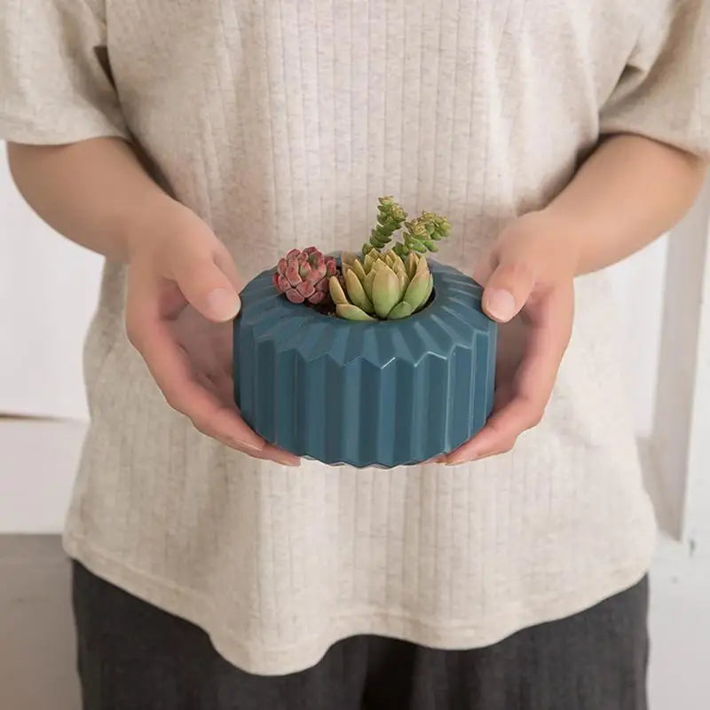 Versatile Vase for Wet and Dry Flowers - Glazed Decorative Pot - Sea Blue - Home & Garden > Decor > Vases & Table Decor